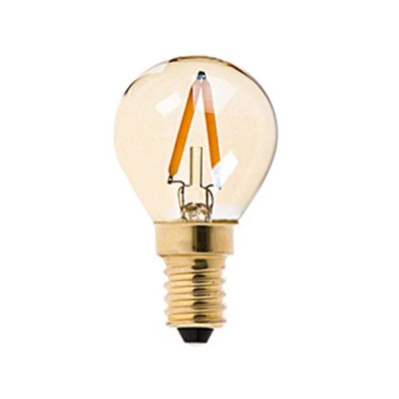 G40 Mini LED Filament Light Bulb  Amber Glass 1W E12 E14 Base 2200K Edison Dimmable Decorative Lamp