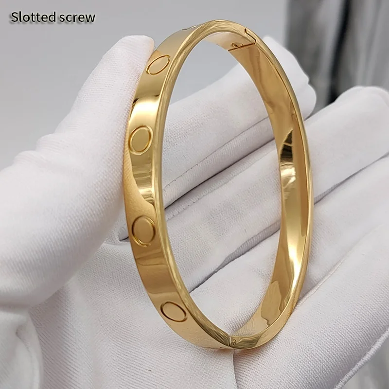 

Titanium stainless steel Famous Luxury Brand Designers Bracelet Brand designer jewelry Engraved LOVE SCREW buckle Bangle