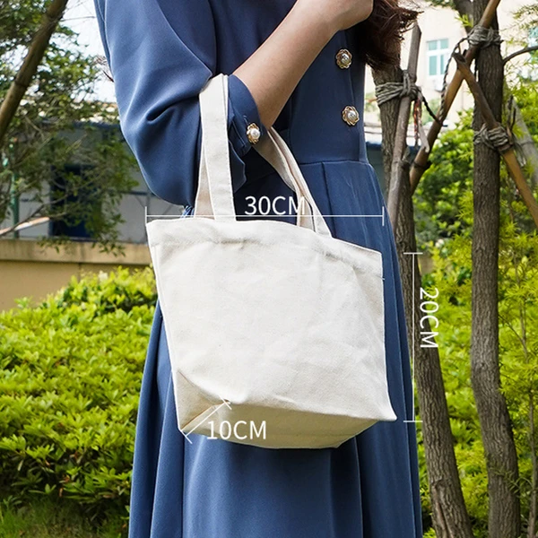 

Ready to ship small eco black and white cotton canvas tote bag, White/black