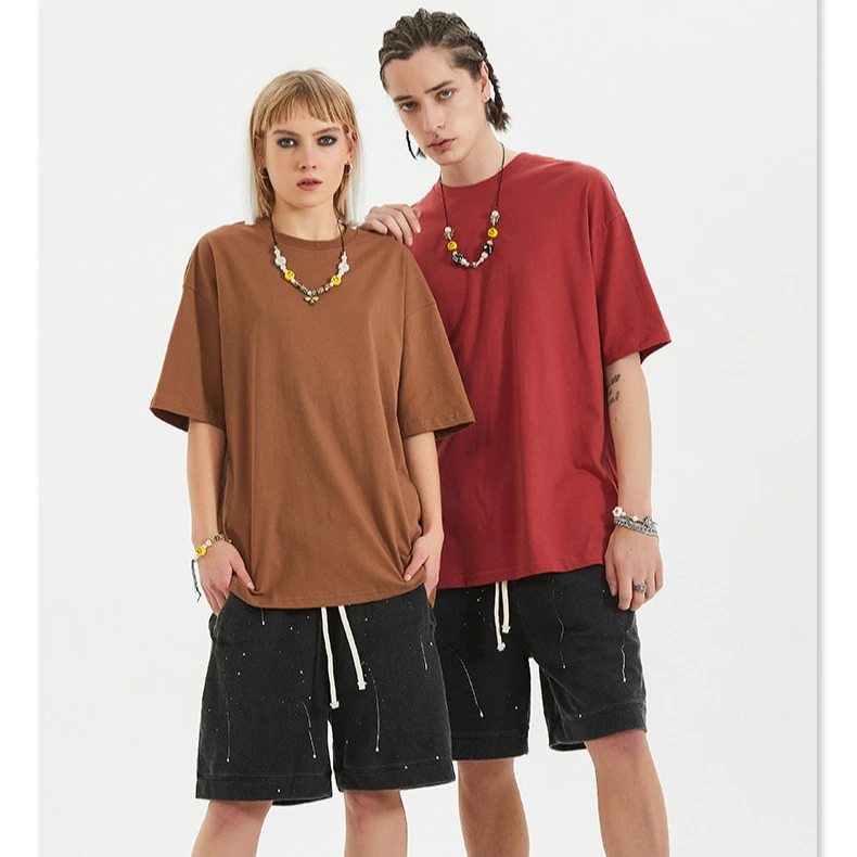 

casual fashion solid color plus size women clothing 2021 summer unisex loose youth street wear hip hop t-shirt
