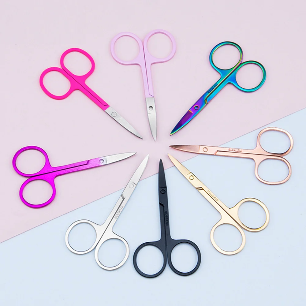 

Beauty scissors set tweezers eyebrow scissors product label lash scrissos stainless steel