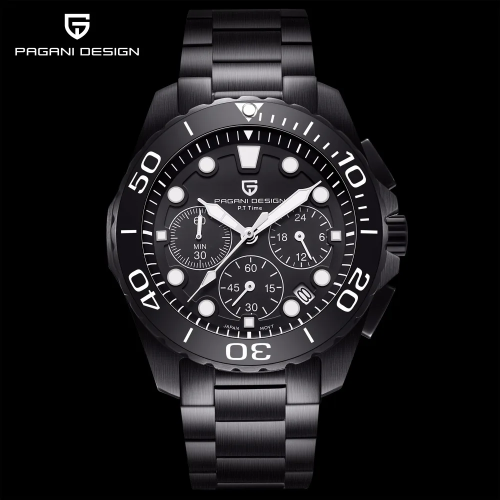 

Pagani PD-2773 Luxury Quartz Men Watches Water Resistant Sports Steel Watch for Men Business Wristwatch Relogio Masculino, Shown