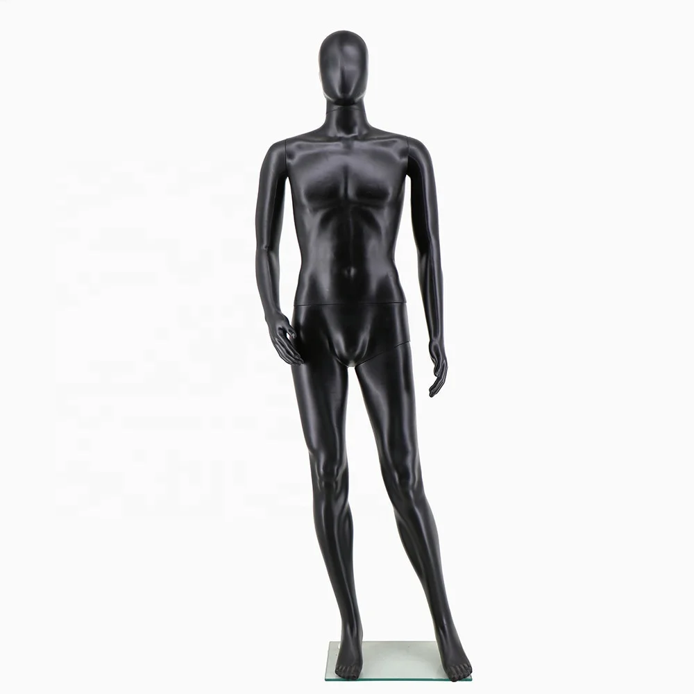 

good quality full body mannequin Plastic standing black male model Men's clothing model display stand