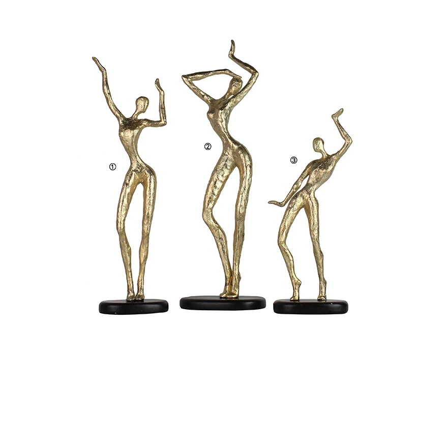 Dancing Woman Resin Sculpture Decoration Resin Home Decoration Art Decor Gold Abstract Human Sculpture details