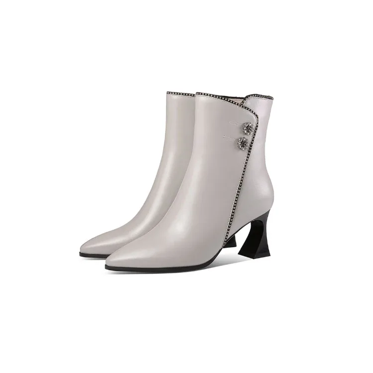 

High quality new winter female boots keep warm comfortable walking leather shoes women wholesale high heel shoes