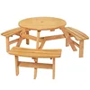 Factory hot sale high strength public wood garden table