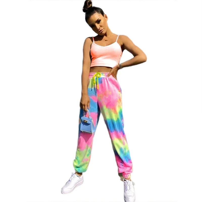 

2021 New Trend Women Trousers Tie-dye Style Casual Wear New Design Wome Casual Pants