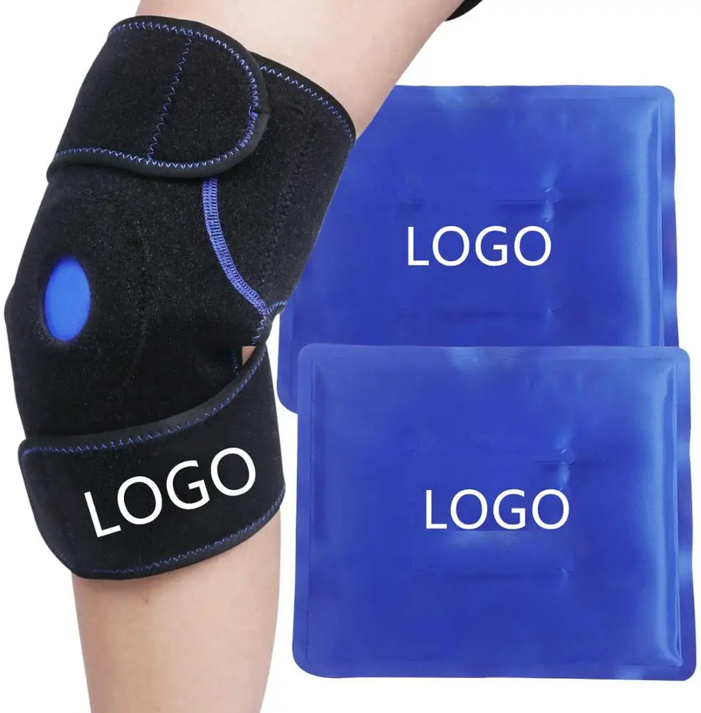 Knee Ice Pack Wrap Support For Injuries Adjustable Hot Cold Therapy Gel