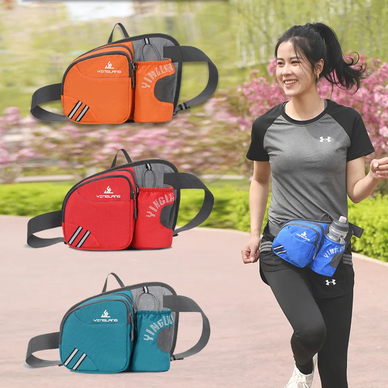 

Bagsplaza Wholesale Designer Fanny Running Pouch Belt Waist Pack Bag Gym Anti Theft Waist Bag with Bottle Holder