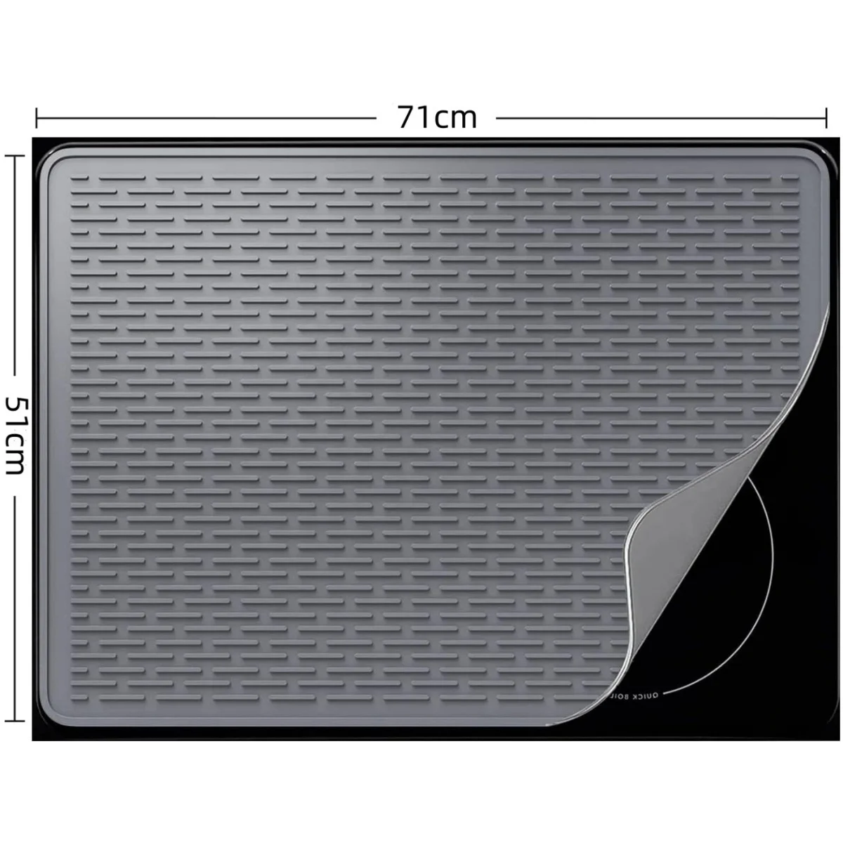 Multifunctional Classic 3mm Thick Food Grade Silicone Collapsible Non-slip Drain Mat Large Size Eco-Friendly Kitchen Placemat