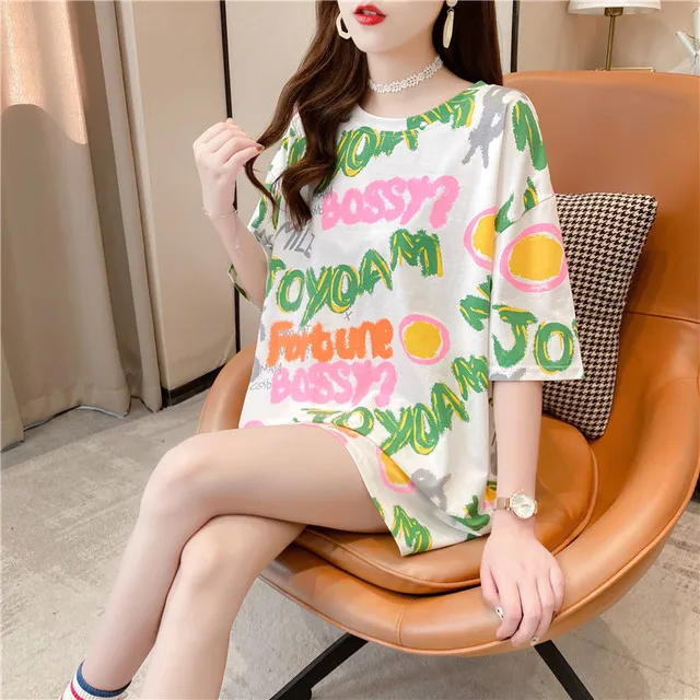 

2021 Plus Size T-Shirts Camisetas Polera Larga Mujer Playeras Rock Kaos Murah Remeras Anime Long Tshirt Oversize Foe Women