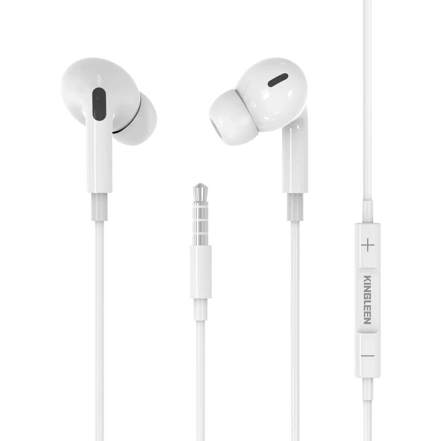 

KINGLEEN i1922 Earphones with earplugs, universal hands-free headset with microphone isolation stereo deep bass, 3.5mm, 1.2m