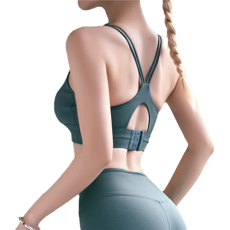 

New high-strength shockproof gather yoga bra adjustable running fitness vest beauty back sports underwear Fitness yoga bra