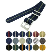 

Sports Style New Texture 20mm 22mm Woven Replacement Watch Band Nato Nylon Striped Watch Strap