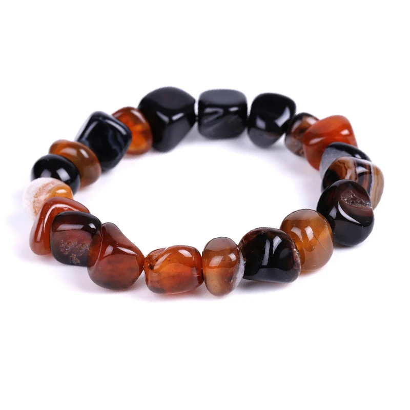 

Trade Insurance Natural Stone Beads High Quality 10 Colors Agate Stone Irregular Bracelet