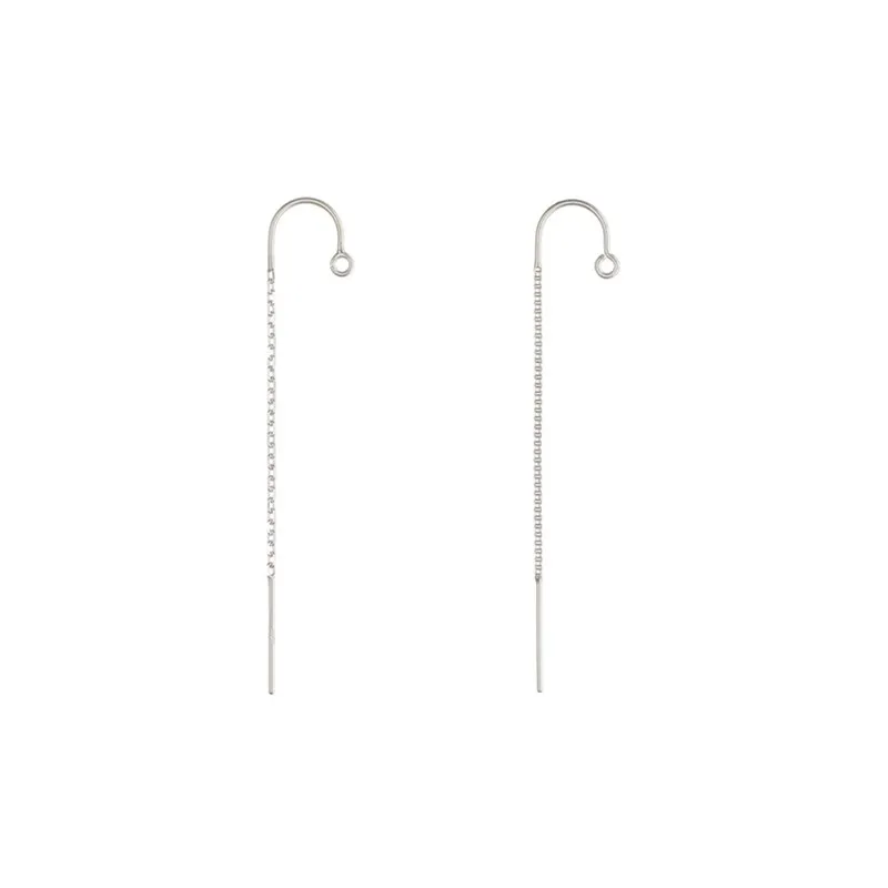 Hypoallergenic Ear Threads 925 Sterling Silver Women Fine Jewelry Earrings