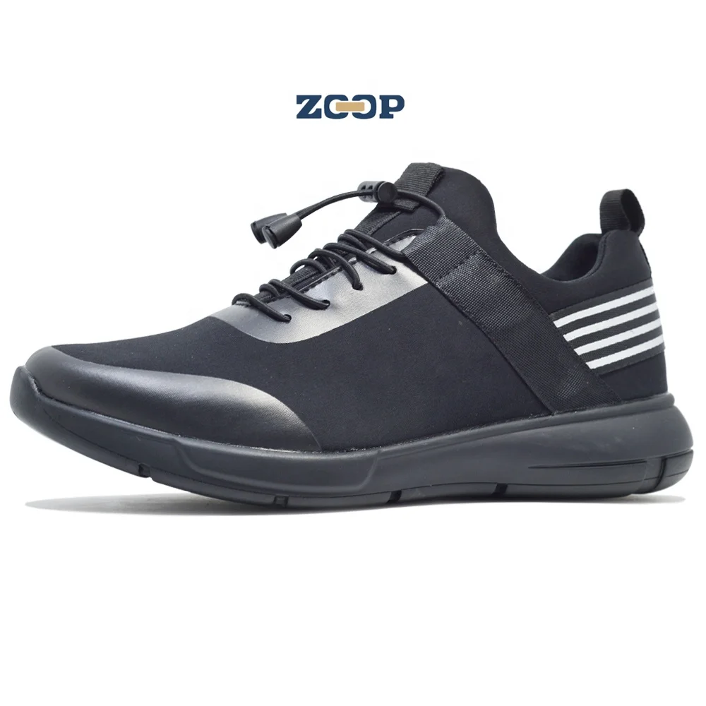 

China black men casual shoes breathable stretch fabric sports shoes MD sole footwear