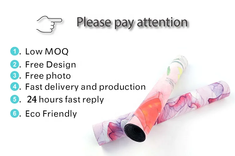 
High quality eco friendly natural rubber non slip custom logo suede yoga mat 