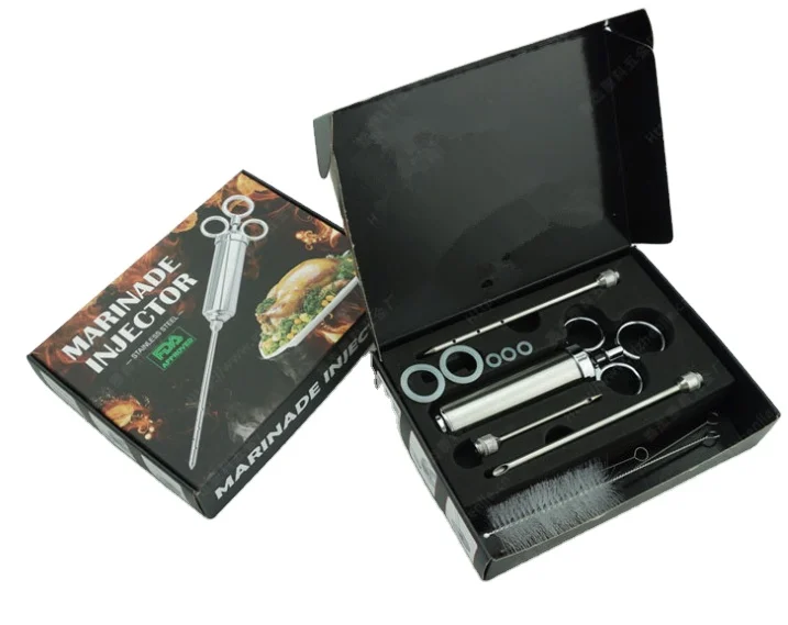 

Meat Injector Food Syringe Kit 304 Stainless Steel BBQ Frying Syringe Professional Marinade Flavour Food Syringe