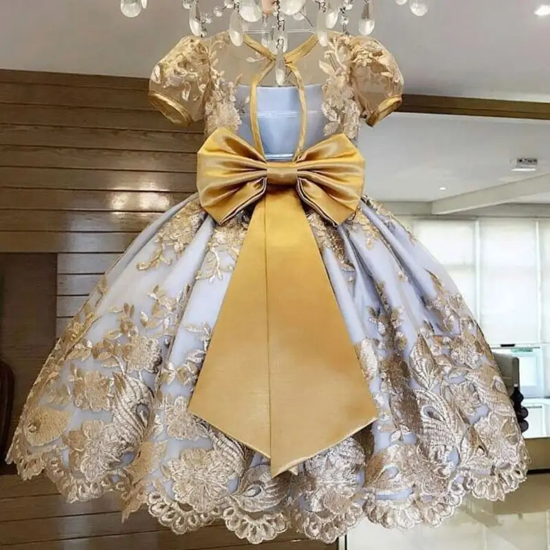 

High Quality Wholesale Mesh Embroidery Ball Gown Kid Girls Holiday Princess Party Fancy Dress Costumes