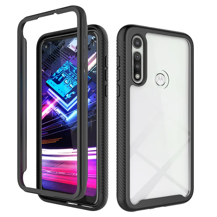

For Moto G Fast Hybrid Rubber Case 2 in 1 Shockproof Clear Back Cover Case