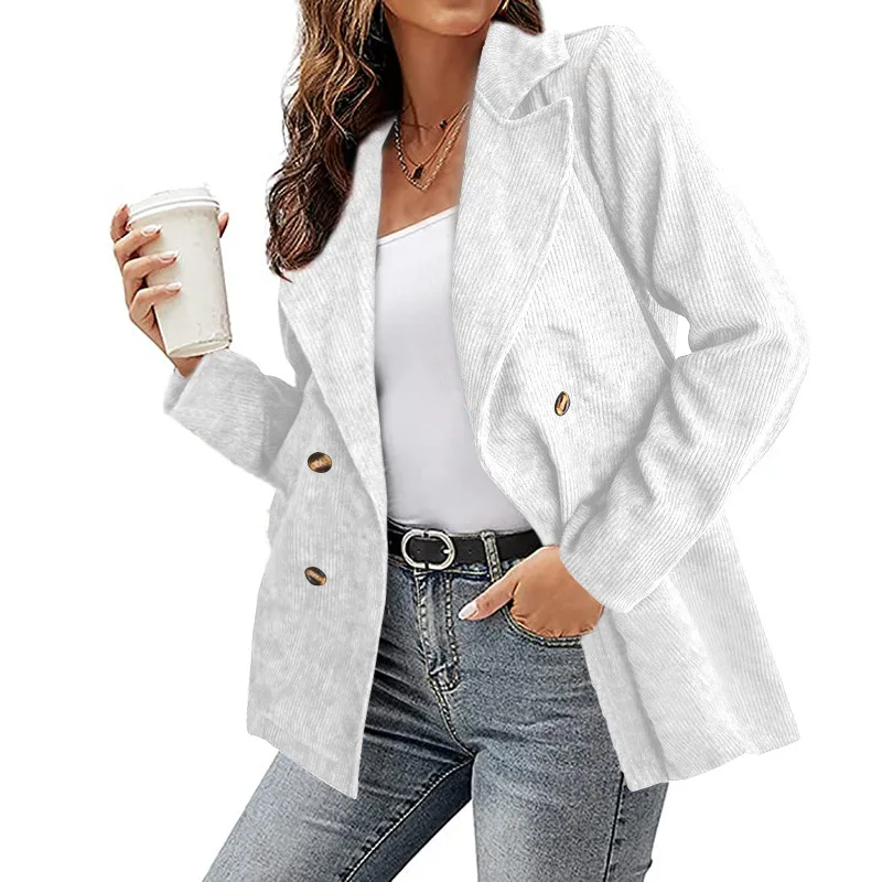

Wholesale new autumn and winter small suit office women's fluffy casual coat jacket