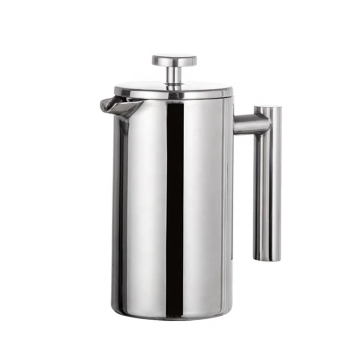 

Wholesale vacuum double wall manual stainless steel filter mesh coffee maker french press coffee pot, As photo