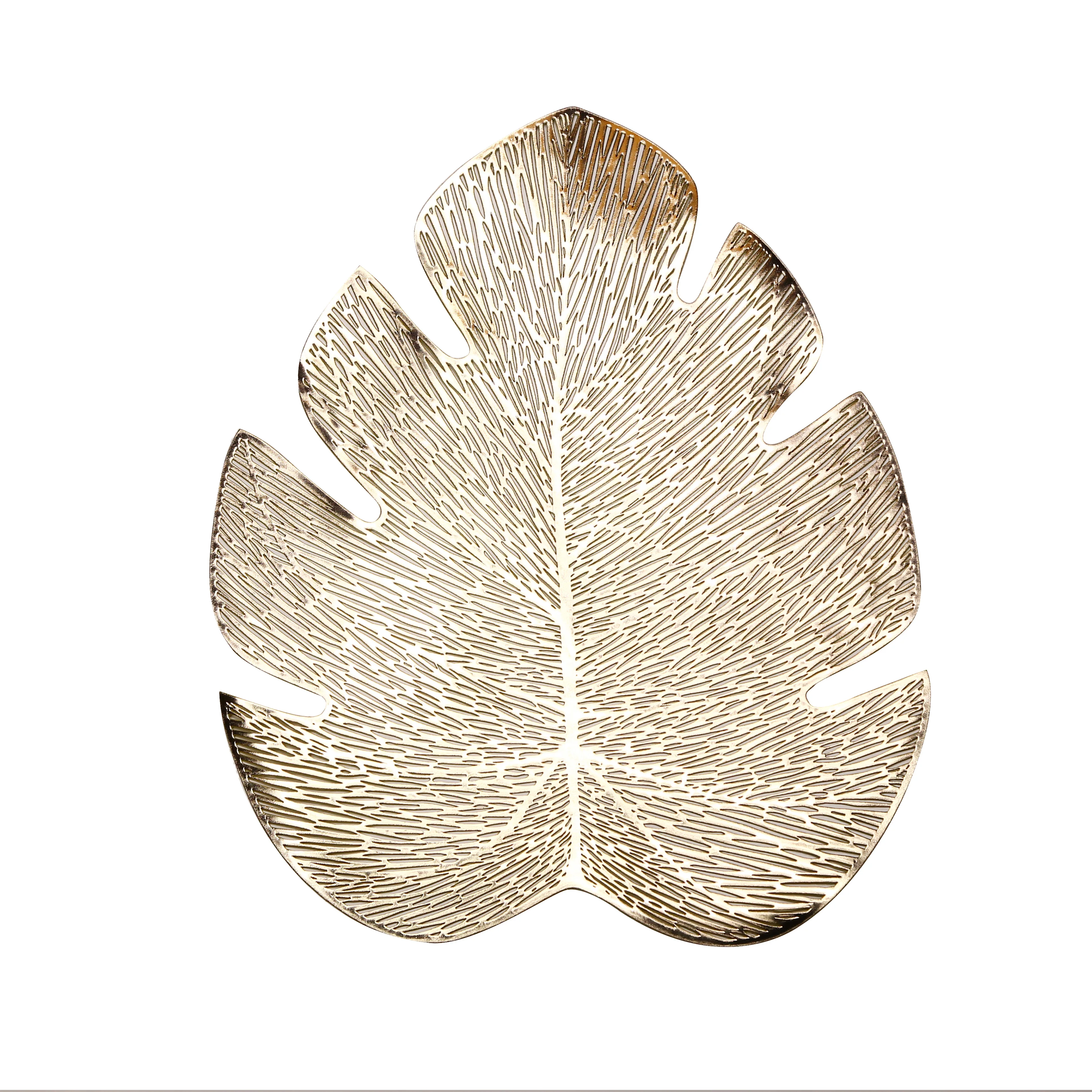

Tabletex PVC Leaf Shape Placemat Gold And Silver Green PVC Round Placemat Colorful Coffee Table Mat, Gold,silver,green