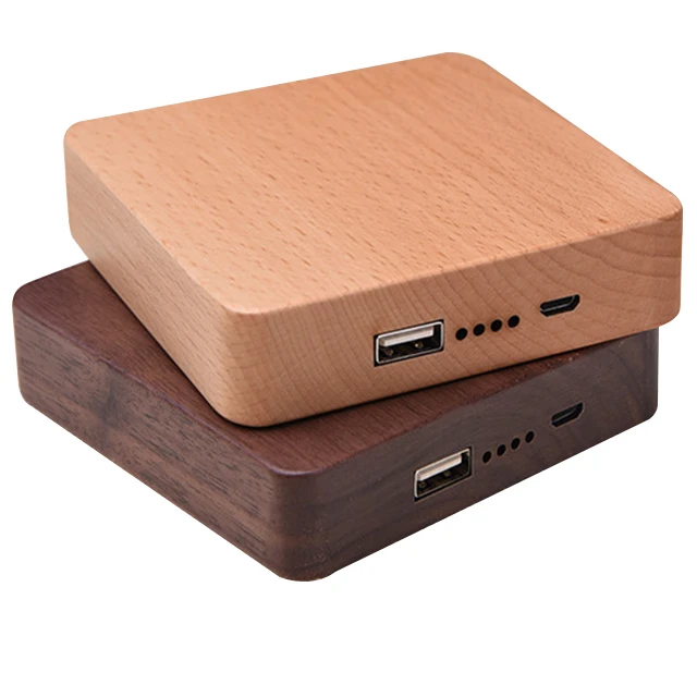 

Hot sale accept custom wooden mobile phone power bank 10400mAh high quality creative High Capacity wood mobile phone power bank