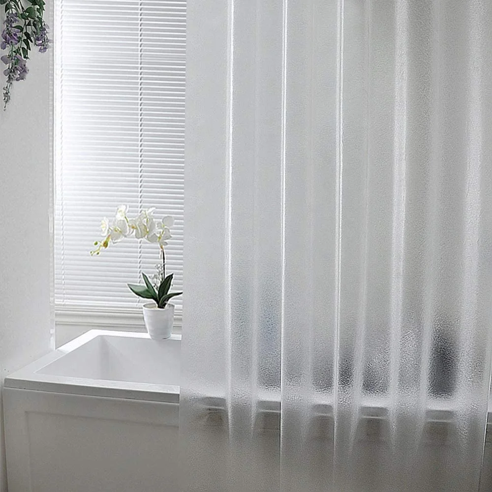 

i@home in stock newest 3D silk pattern striped waterproof peva clear shower curtain liner white, Picture