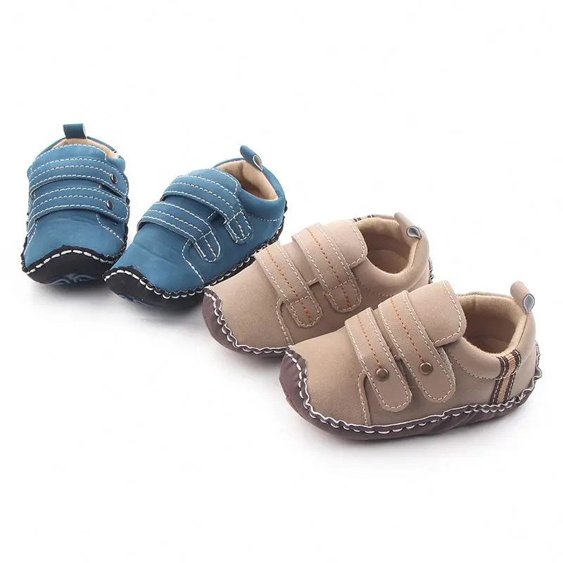 

Fashion New mark thread trending solid handmade anti slip autumn 0-3-12 months baby boy shoes, Khaki/blue