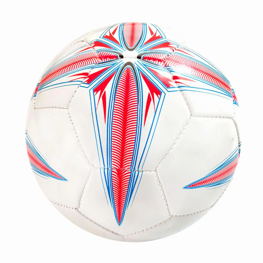 

Match Soccer Ball Football Wholesale Quality Football Outdoors&Indoors Ball White Blue Shiny PVC Silkscreen Gray Surface Color
