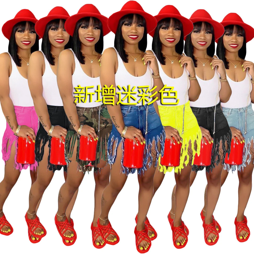 

casual summer hot sale denim plus size women clothing blue jean shorts