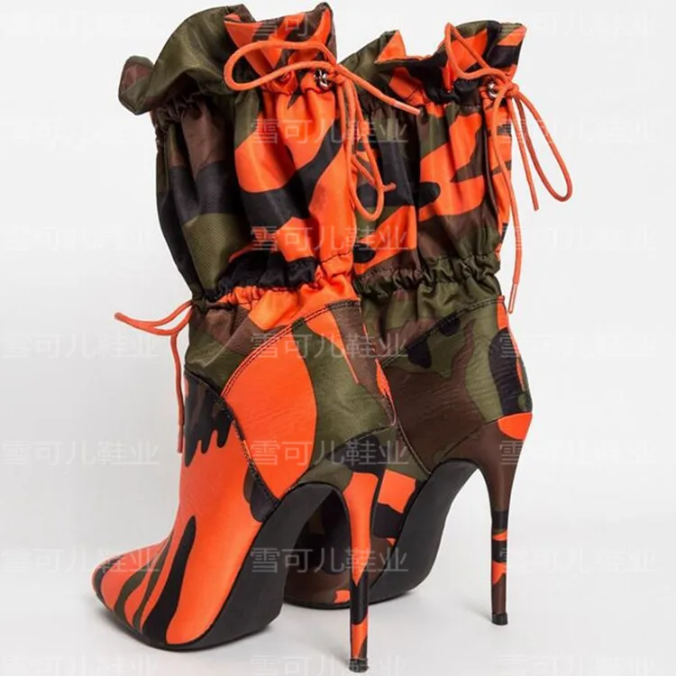 

DLL hot sales plus size boots women shoes ladies shoes heels fashion camouflage print sexy stiletto boots women's boots, As picture or customized make