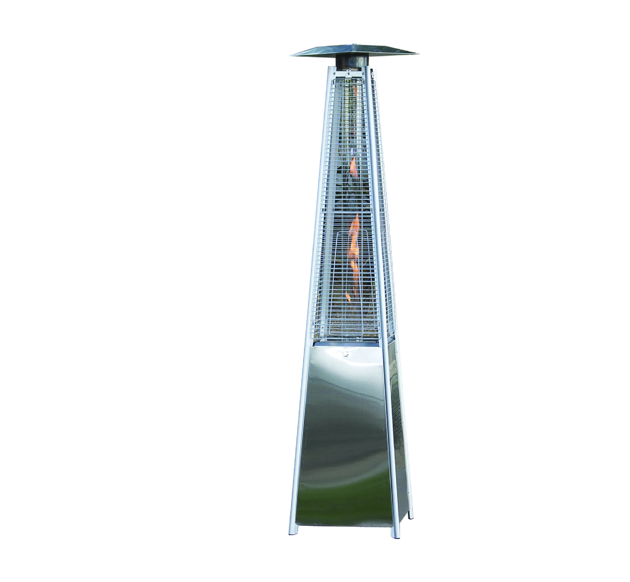 Stainless free standing pyramid patio heater gas