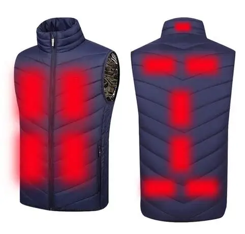 

11- heating zones Men battery USB heated vest, As photos