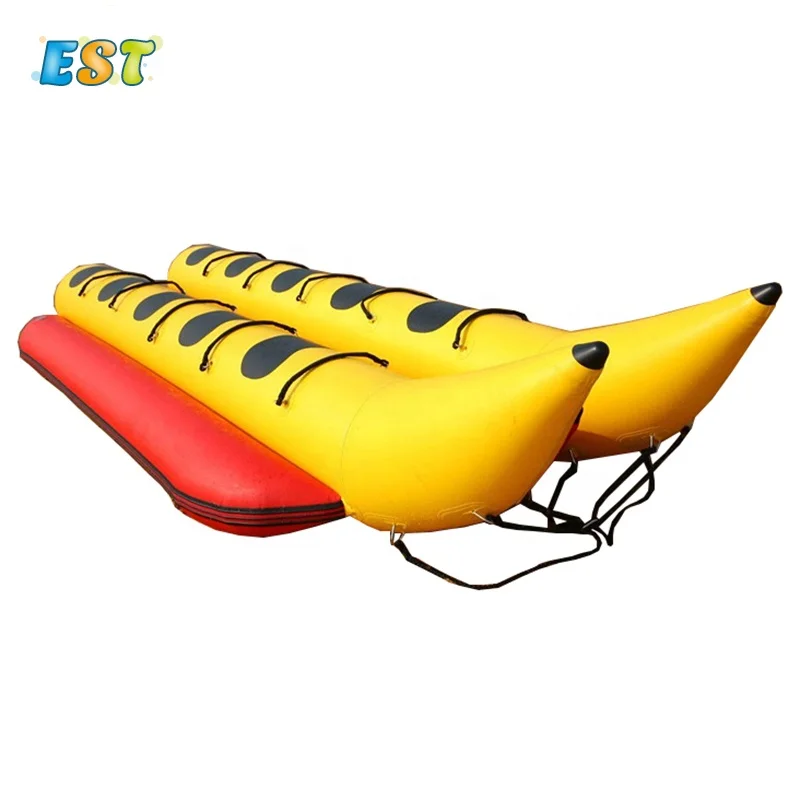 

Aqua double tubes water sports inflatable banana water fish boat price for 10 persons, As the picture