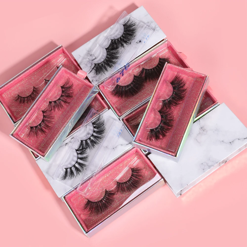 

Custom Private Label 25mm Lashes Wholesale Soft Handmade Bulk Fake Eye Lashes Mink Eyelashes, Black color