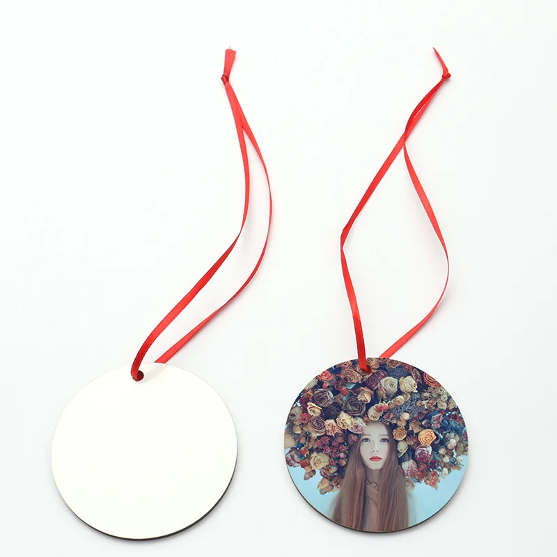 

DIY Blank Xmas pendent Decoration Double-sided Round 70mm Sublimation MDF Christmas Ornaments
