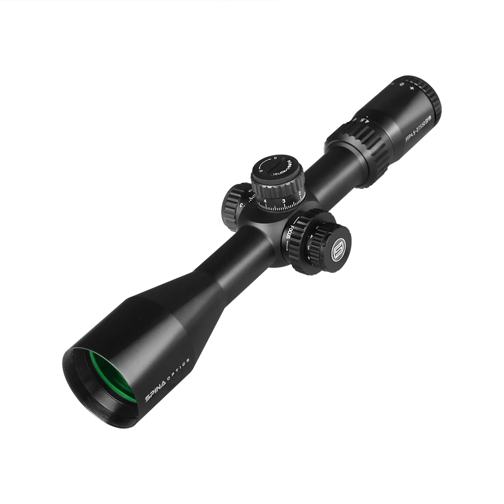 

SPINA tactical scope sight red green illuminated reticle optics first focal plane FFP 4.5-27x50 riflescope hunting