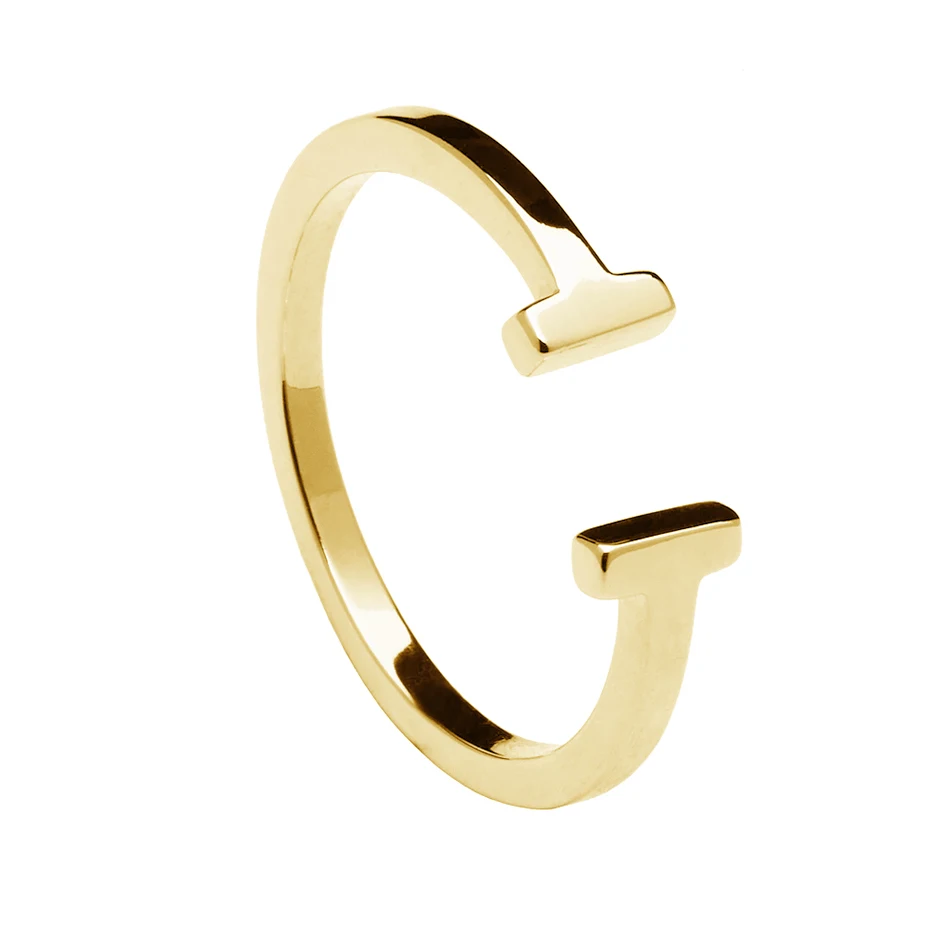 

Wholesale Brass Ring Jewelry Brass 18k Gold Plated T Bar Adjustable Ring