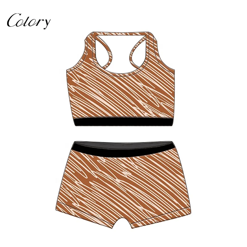 

Colory Summer Custom Printing Women Two Piece Short Set With Low Price, Customized color