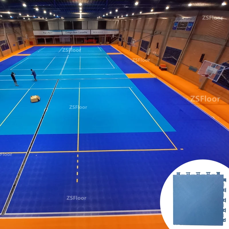 

Non-toxic indoor interlocking plastic floor for basketball gym field sports court