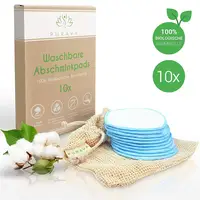 

Soft Bamboo Reusable Makeup Remover Pads Cosmetic Cotton Pad Rounds Facial Skin Care Pad 14 Pack with Cotton Laundry Bag