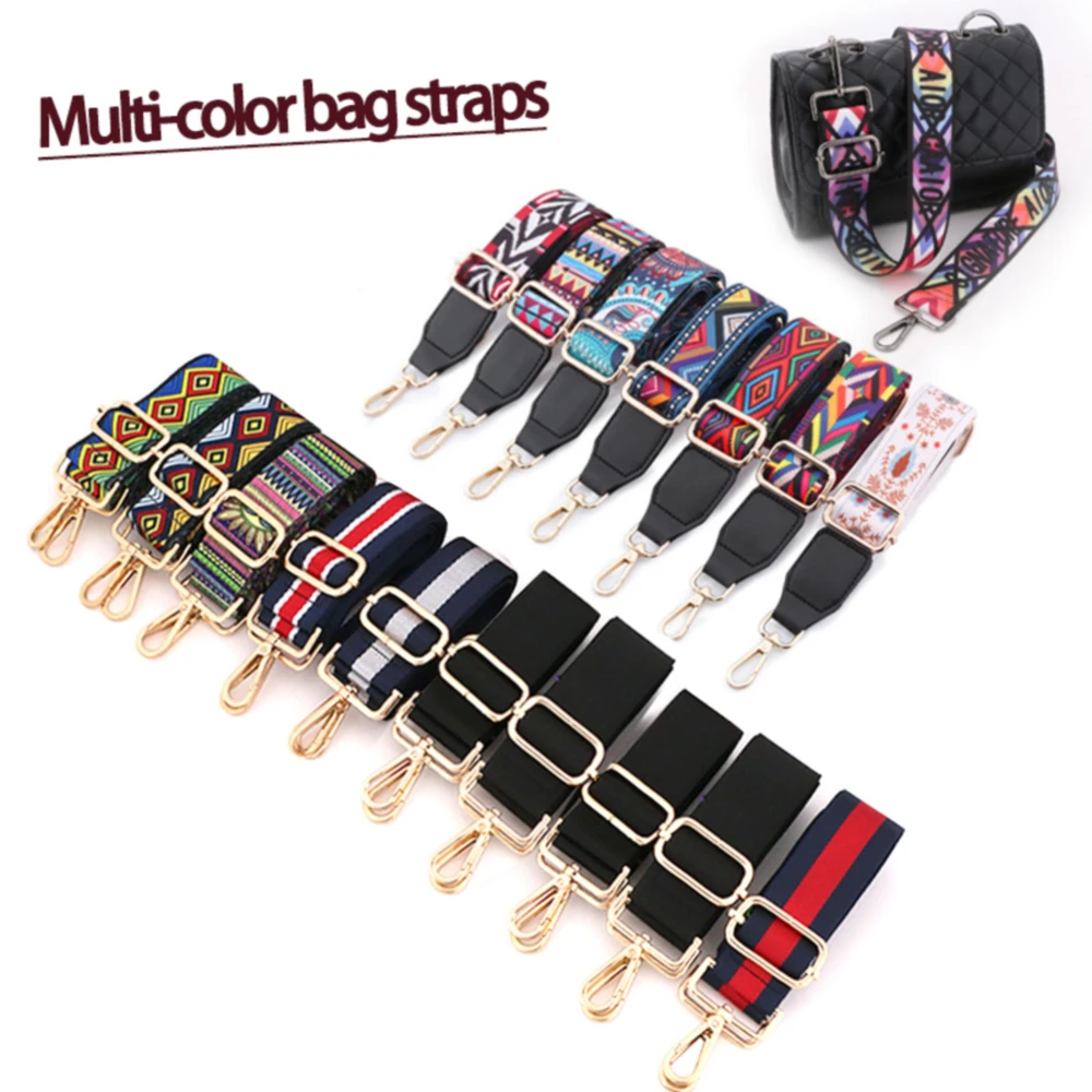 

Bag straps colorful ladies satchel replacement accessories nylon bag straps adjustable length bag strap for crossbody
