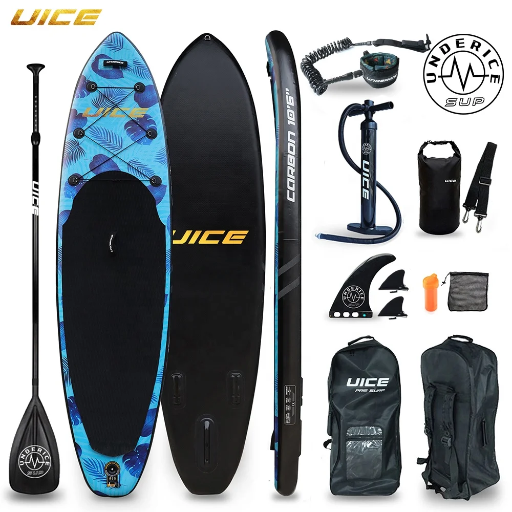 

10'6''x32''x6''/320x81x15cm 2021 Hot-selling UICE Double Layers Surfing Inflatable Stand Up Paddle Board, Blue