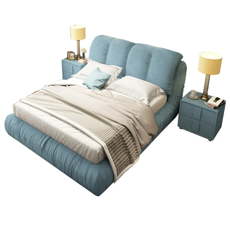 Light Luxury Double Bed Italian Minimalist Bedroom Furniture Nordic