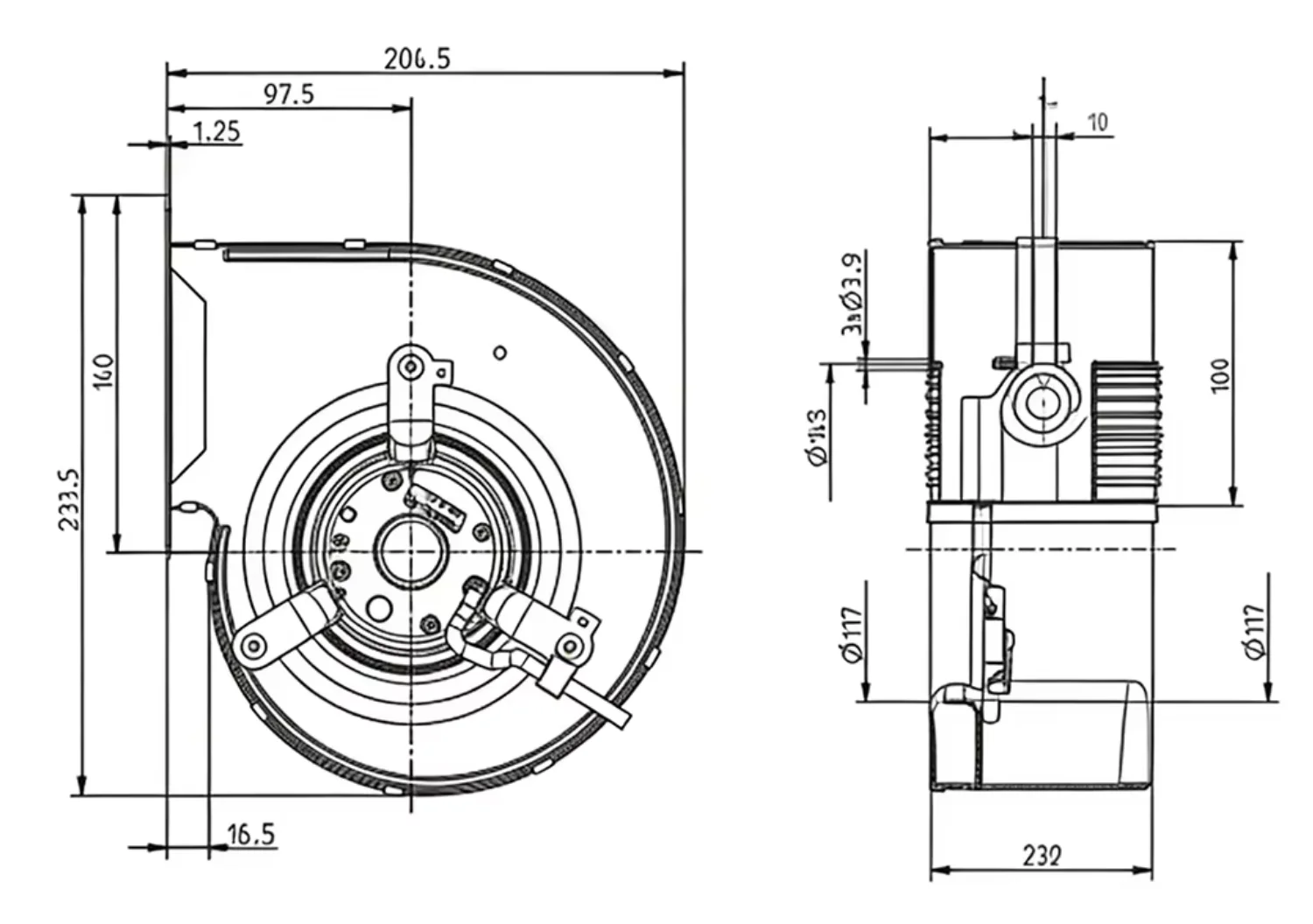 Centrifugal Blower, 150mm, ZIEHL-ABEGG, RD15S-2EP.WD.1L, 230V - detail 10