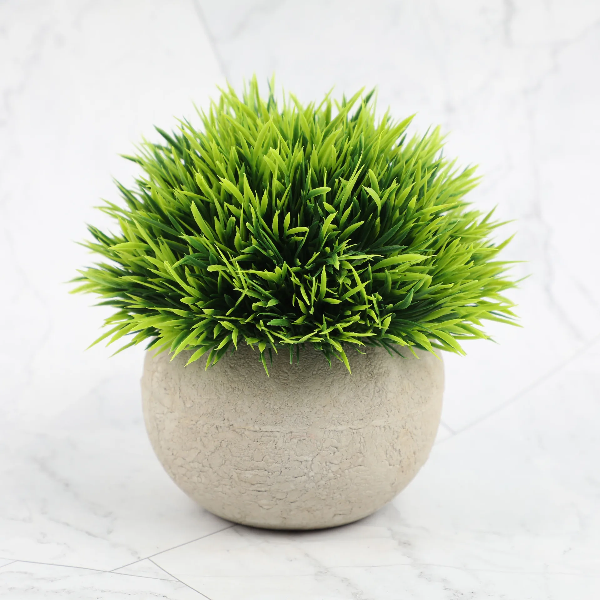 

Home Office Decor Mini Artificial Plants Potted Artificial Ball Shaped Tree Faux Plastic Plant, Shown
