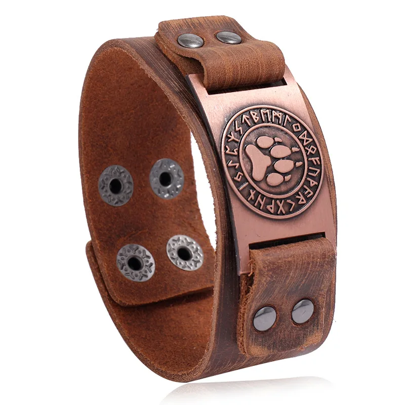 

Fashion Accessory Hand Made Wirstband Genuine ID Cuff Men's Adjustable Custom Bracelet Leather